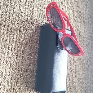 Crap Eyewear Lipstick 💄 Red Sunglasses with Rhinestones